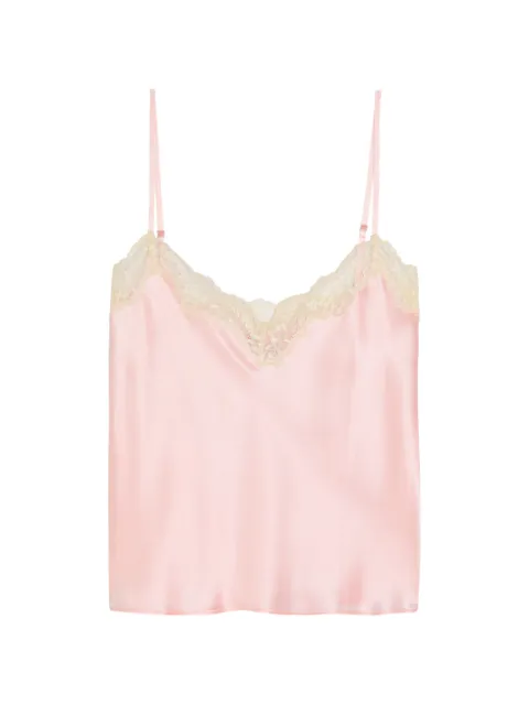 Reformation Teddy lace-trim top