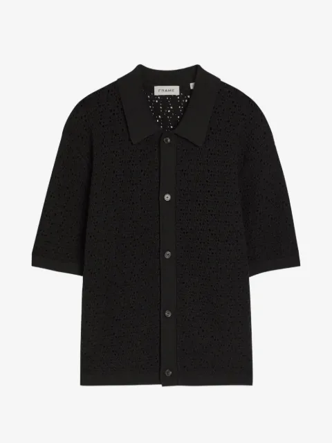 FRAME pointelle-knit short-sleeve shirt