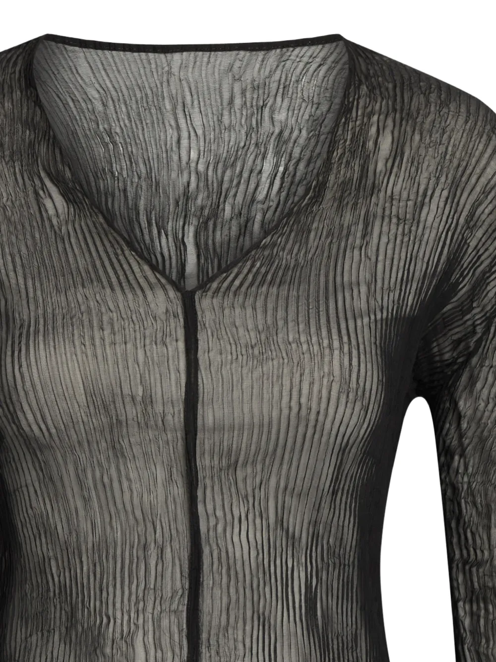 Issey Miyake Top met V-hals Zwart