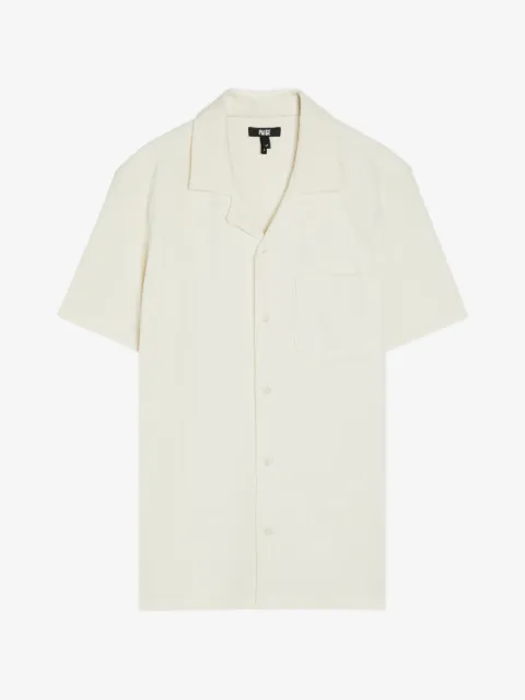 PAIGE Oliver short-sleeved ribbed-knit shirt