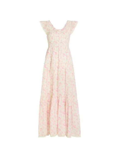 LoveShackFancy floral-print tiered dress