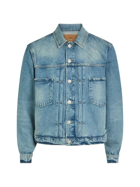 PAIGE Tobin pleated-detail denim jacket