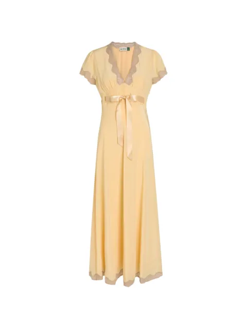 Rixo Marlice lace-trimmed bow-detail midi dress