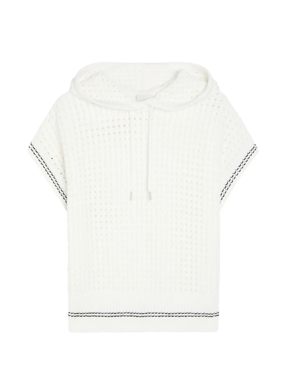 Varley Vittoria open-knit short-sleeve hoodie - Bianco