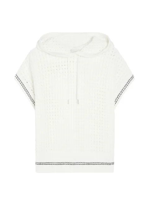 Varley Vittoria open-knit short-sleeve hoodie