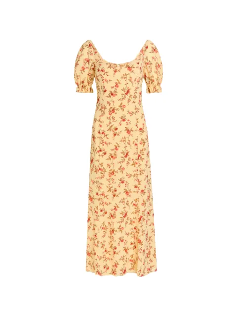 Reformation Gloria floral-print puff-sleeve midi dress