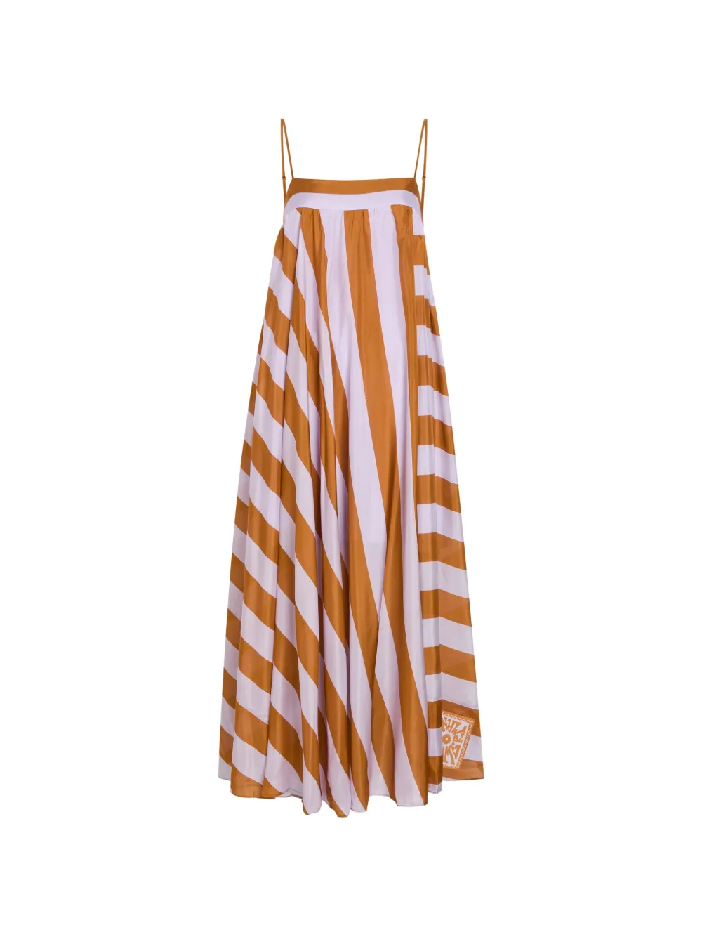 ZIMMERMANN Indra striped spaghetti-strap midi dress - Brown