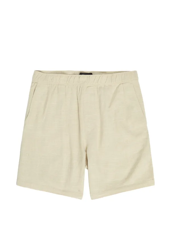 PAIGE Elijah Elasticated Slub-texture Shorts in Neutrals