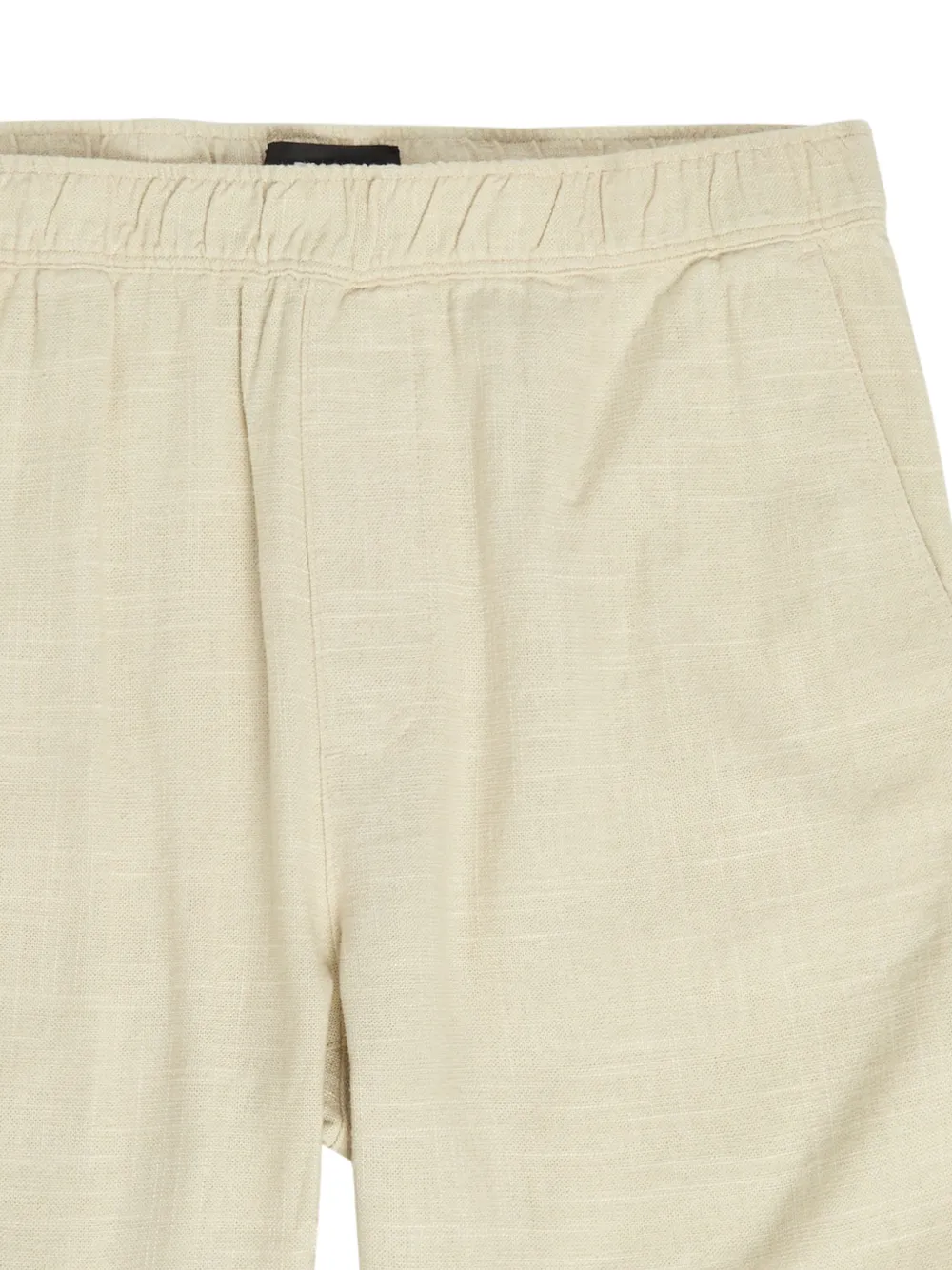PAIGE Elijah Elasticated Slub-texture Shorts in Neutrals, view 2