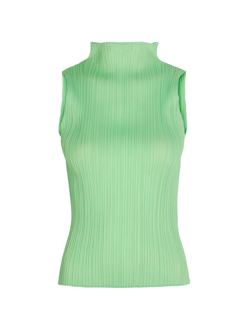 Issey Miyake pleated-design sleeveless top - Verde