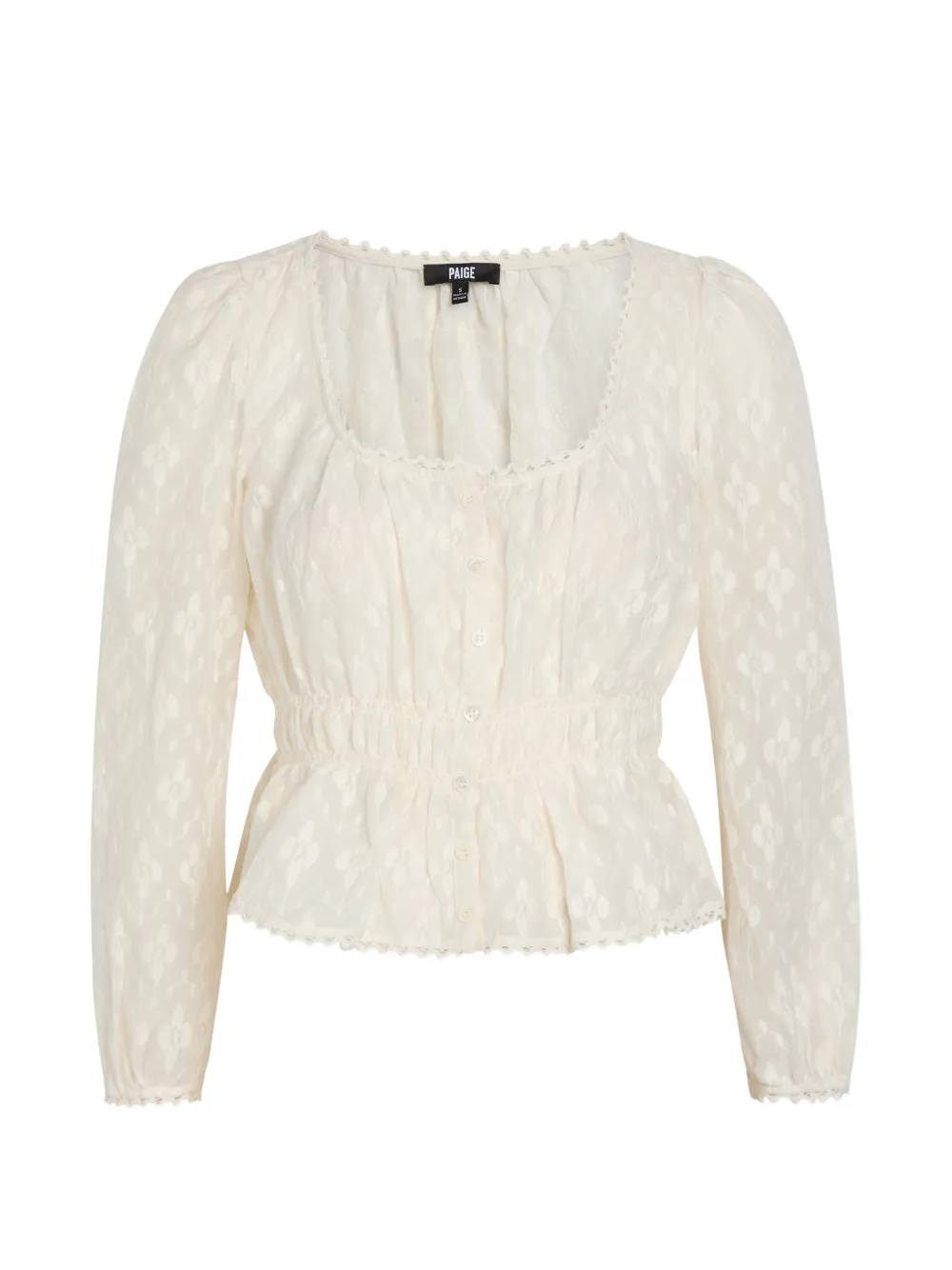 PAIGE Jay floral-jacquard blouse - Toni neutri