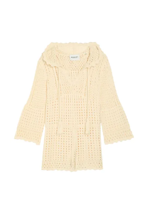 Etoile crochet-knit hooded dress