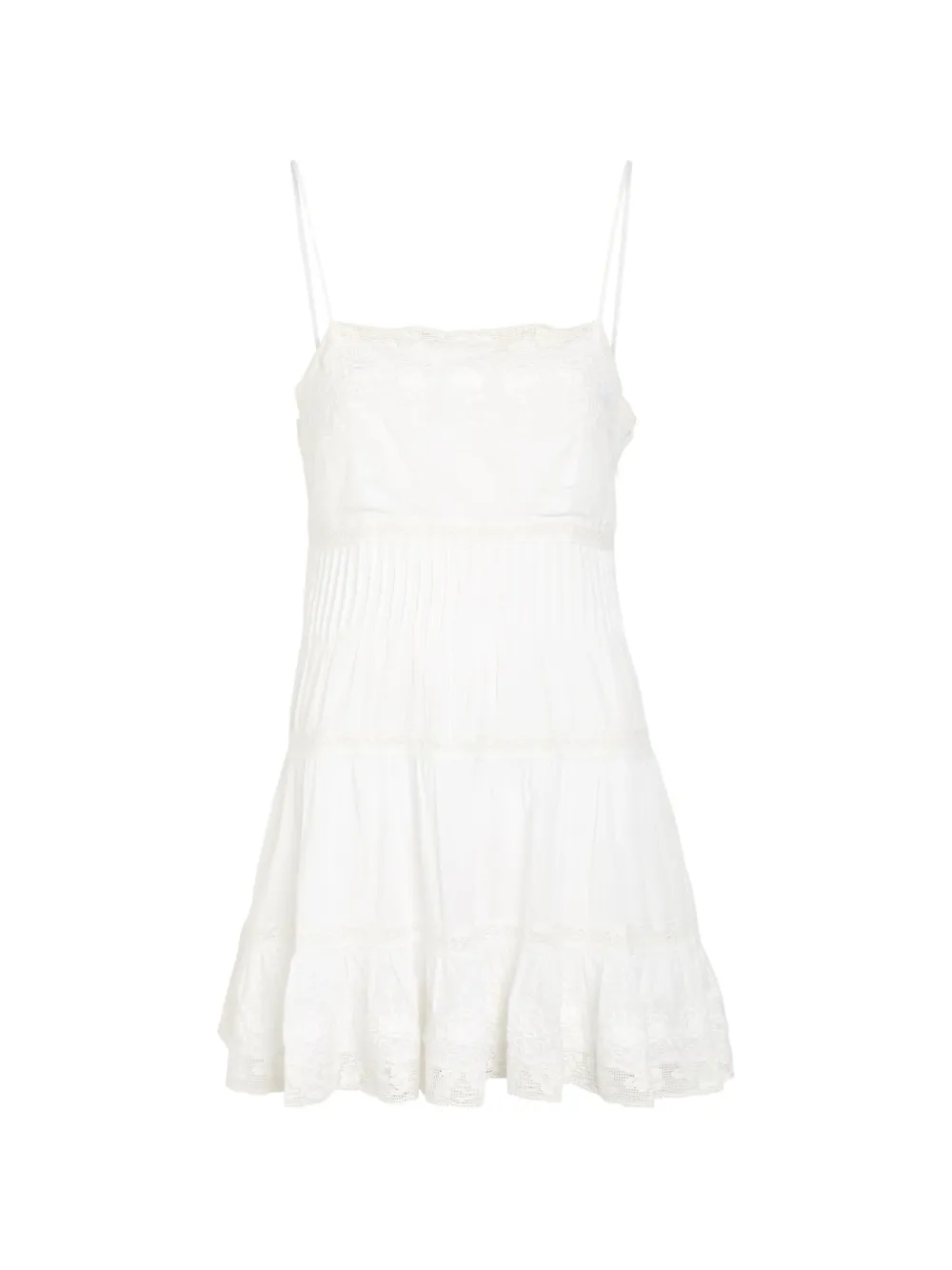 LoveShackFancy lace-trim mini dress - Bianco