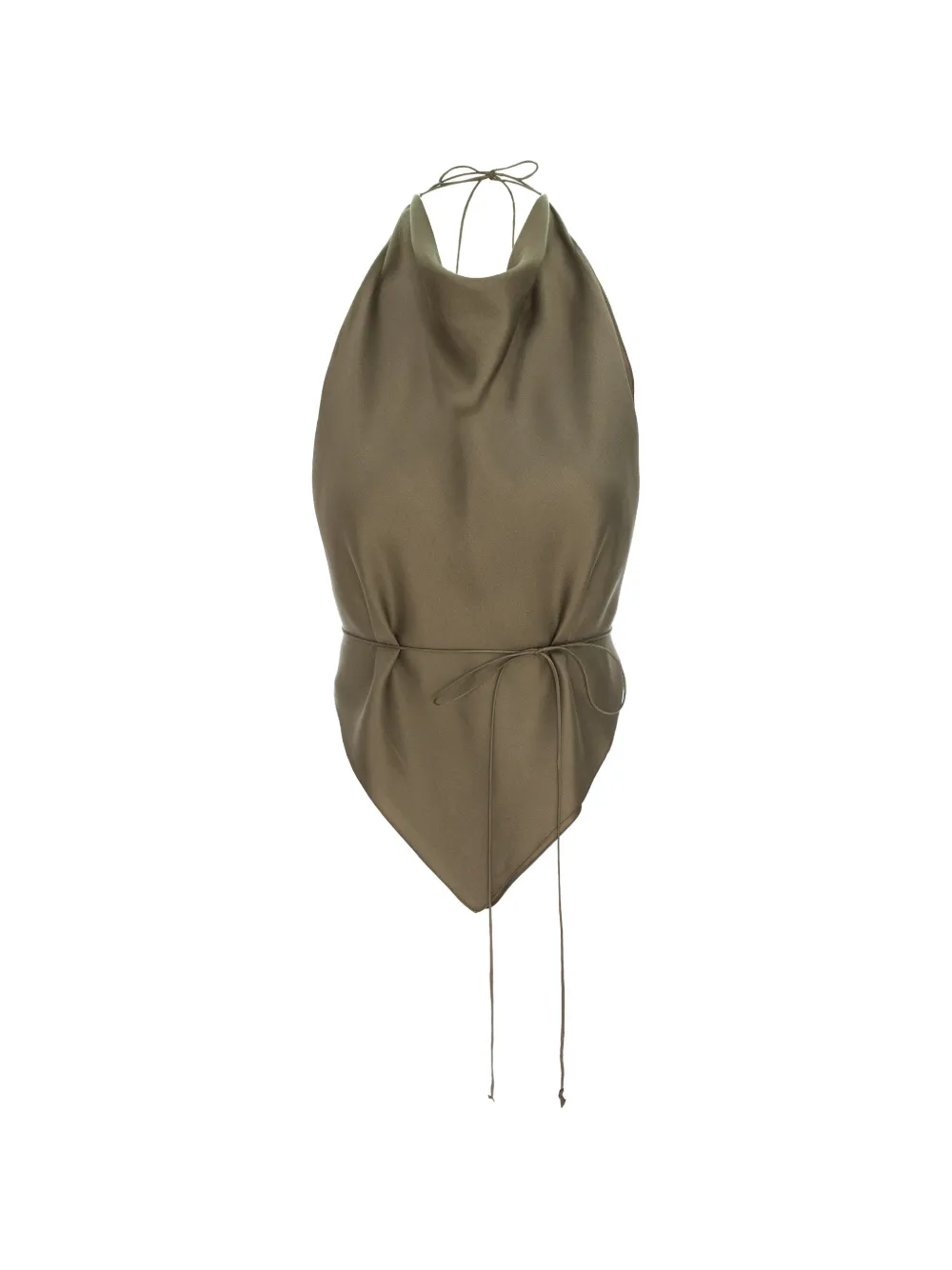 MANURÍ Thea 2.6 cowl-neck halterneck top - Verde