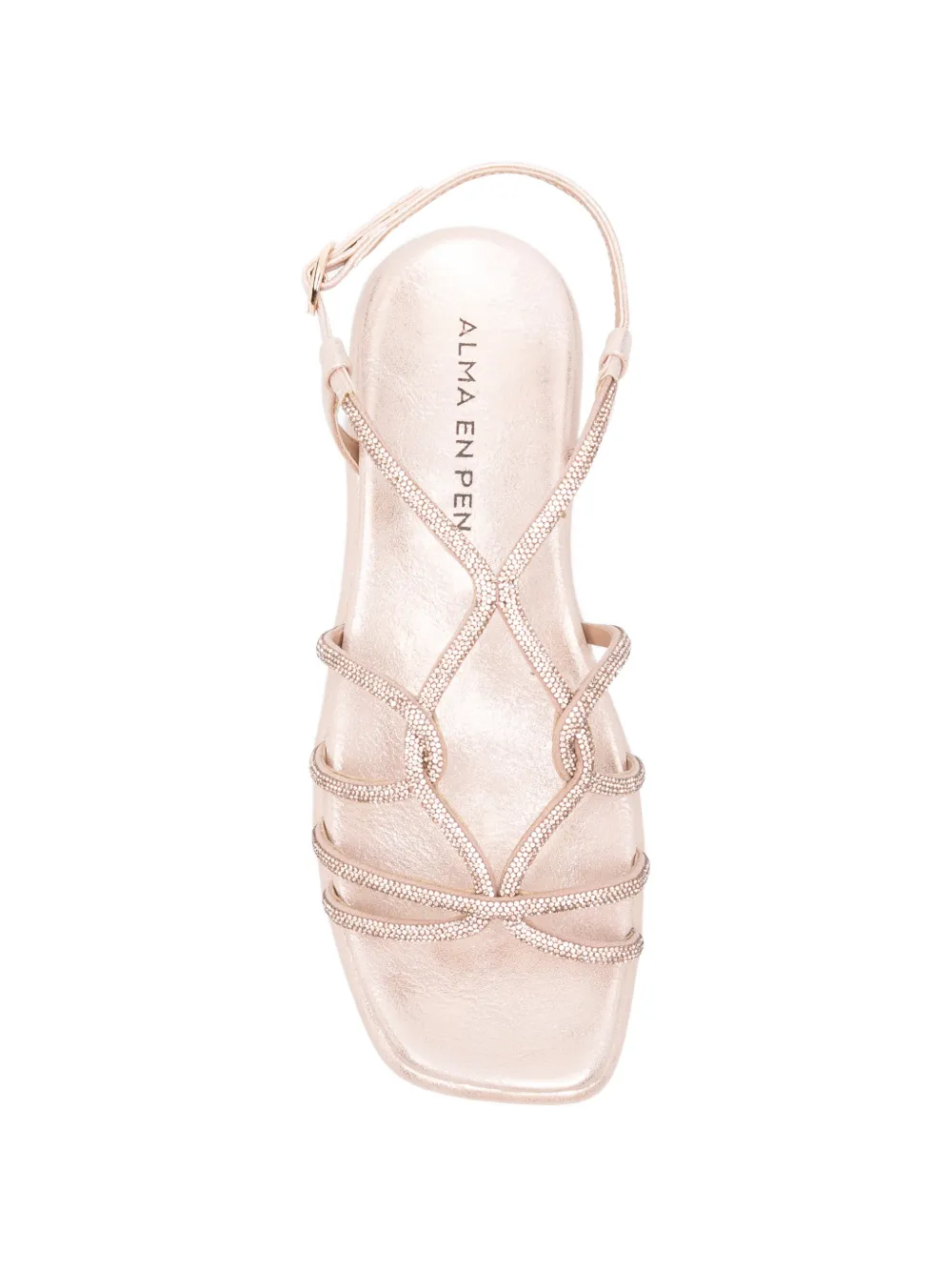ALMA EN PENA crystal-embellished caged sandals Roze