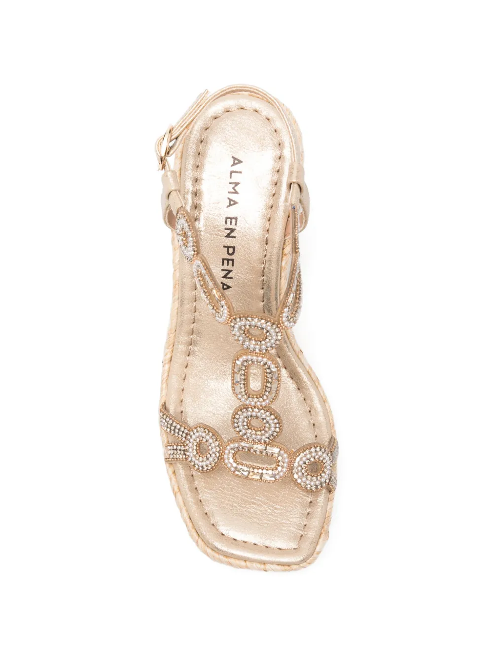 ALMA EN PENA crystal-embellished wedge sandals Goud