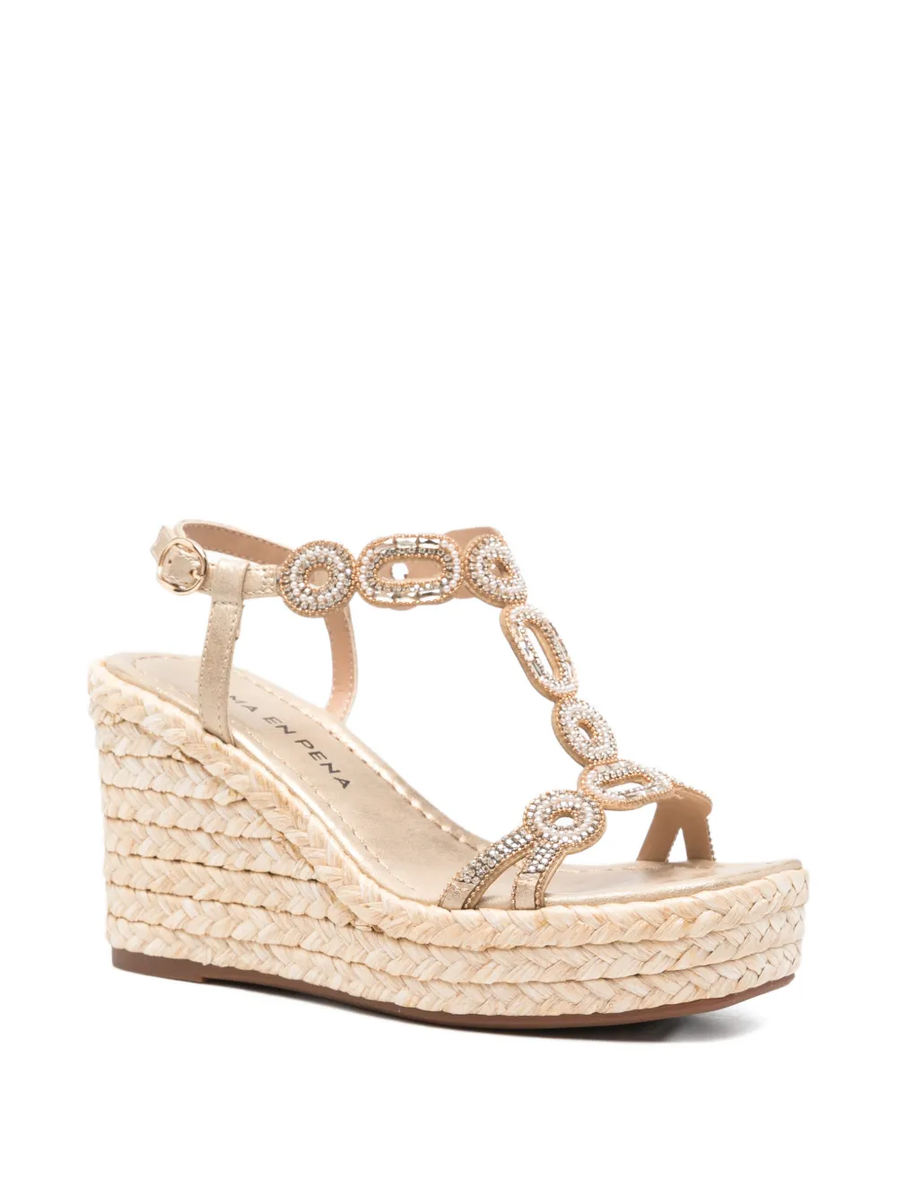 ALMA EN PENA crystal-embellished wedge sandals Goud