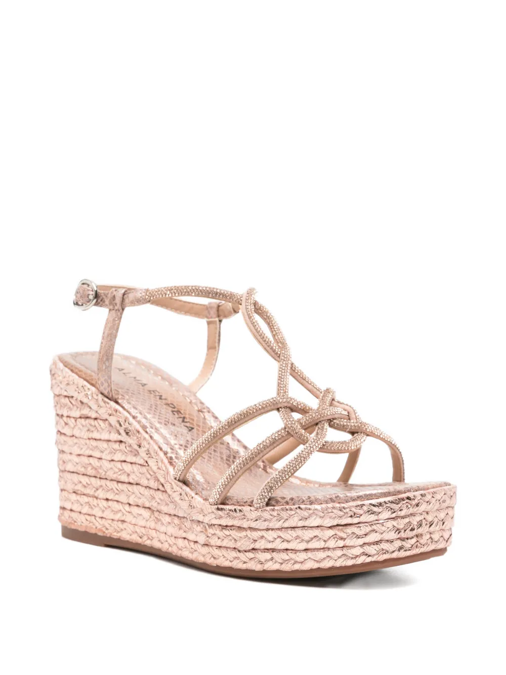 ALMA EN PENA crystal-embellished wedge sandals Roze