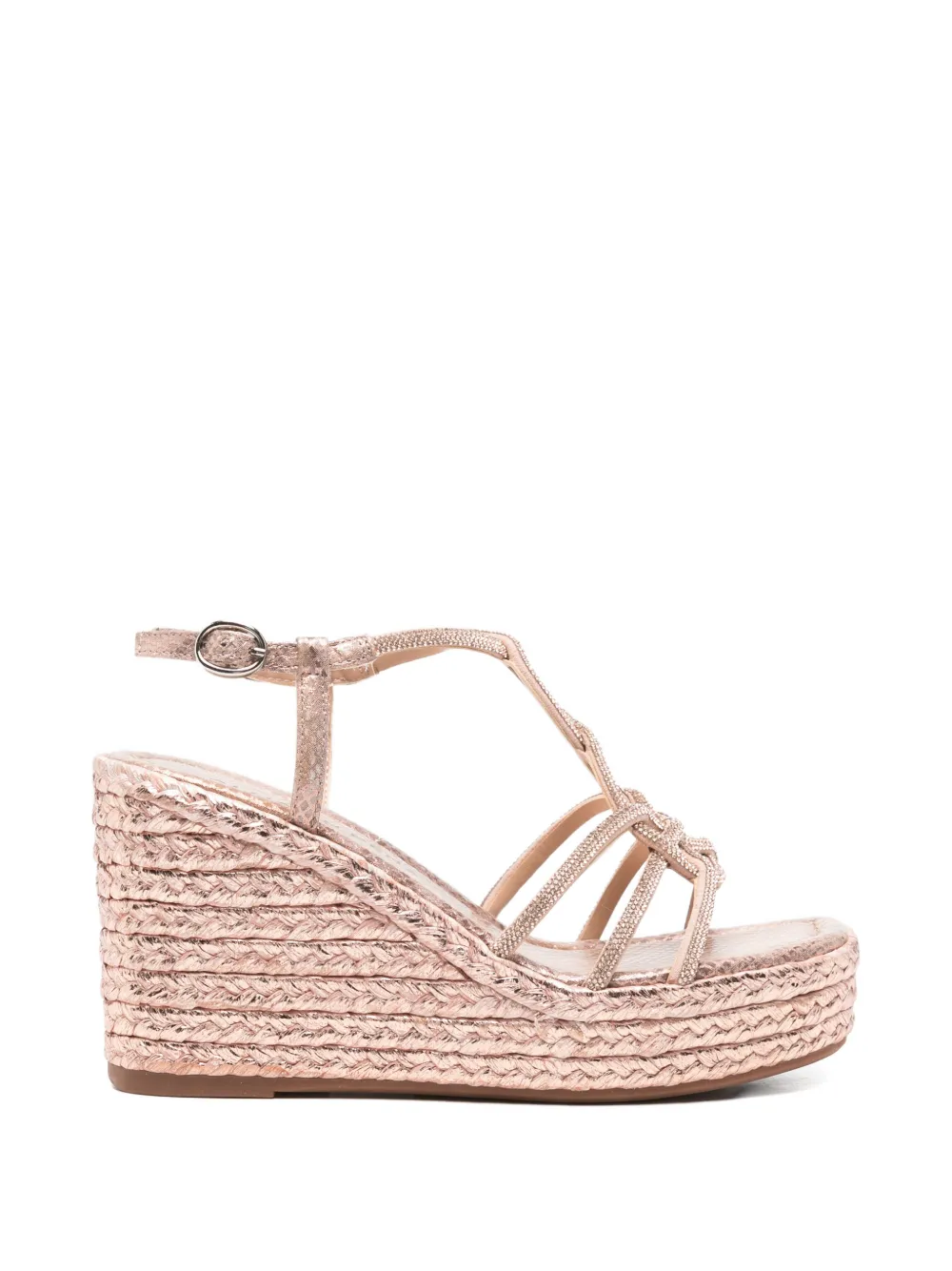 ALMA EN PENA crystal-embellished wedge sandals Roze