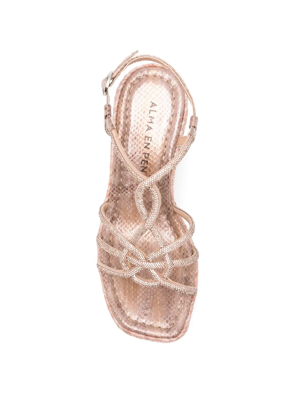 ALMA EN PENA crystal-embellished wedge sandals Roze