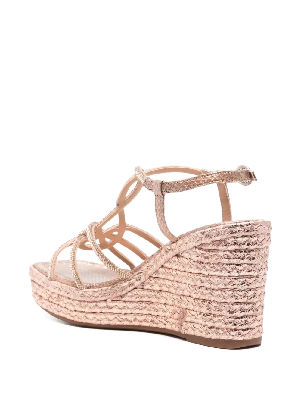 ALMA EN PENA crystal-embellished wedge sandals Roze