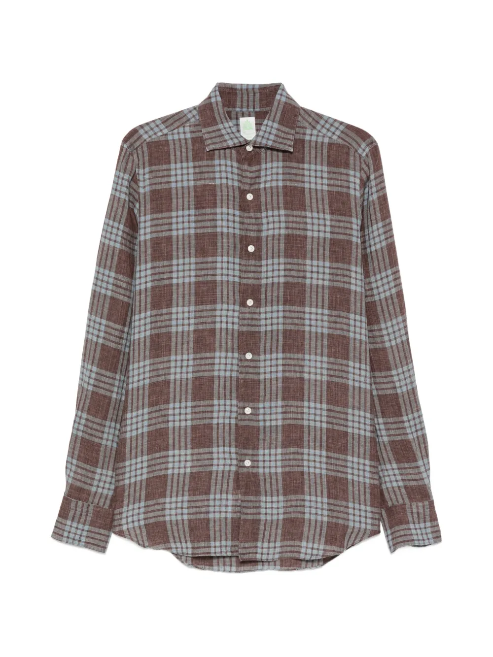 Finamore 1925 Napoli checked long-sleeve shirt - Marrone