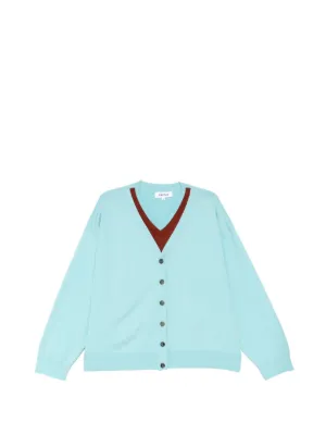 Enföld colour-block fine-knit Cardigan | Blue | FARFETCH PH