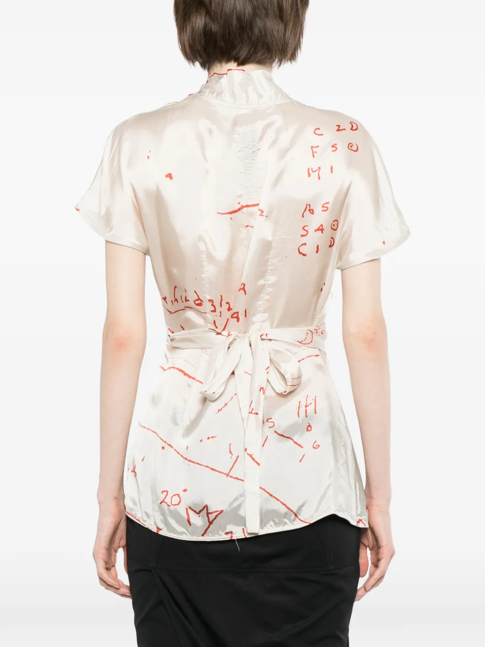 Rick Owens Gewikkelde SS blouse Beige