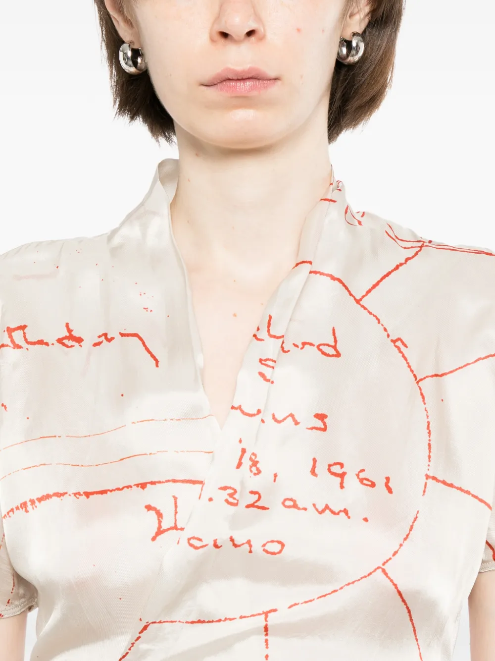 Rick Owens Gewikkelde SS blouse Beige