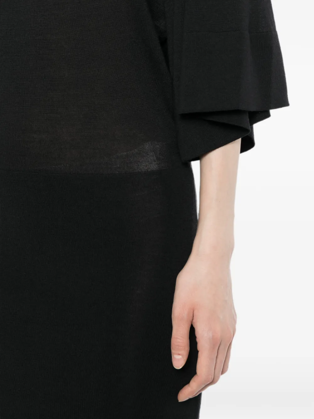 Jacquemus Gebreide jurk met vleermuismouwen Zwart