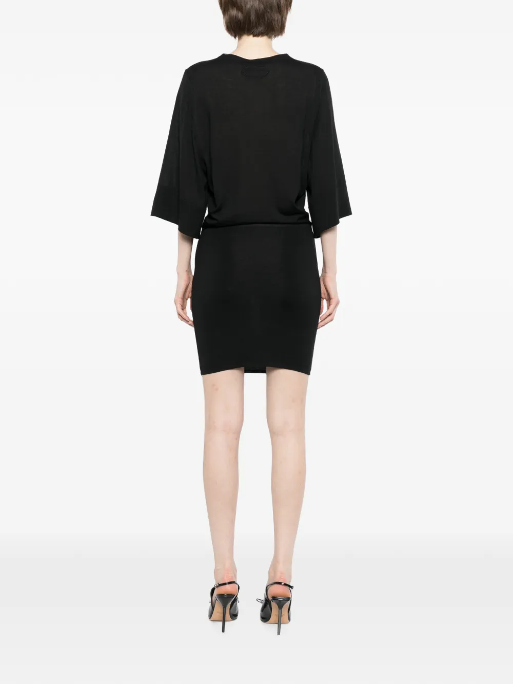 Jacquemus Gebreide jurk met vleermuismouwen Zwart