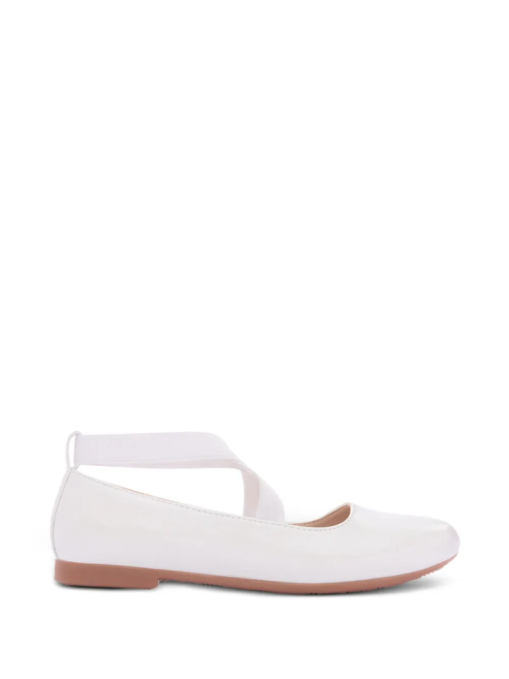 Tulleen cross-strap ballet flats - White