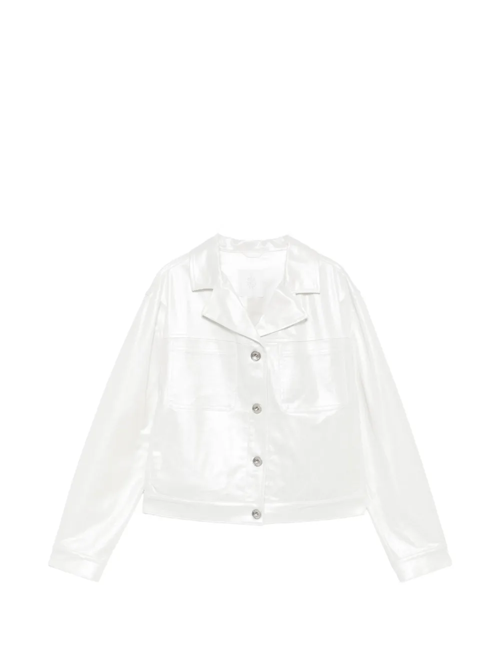 Eleventy Kids metallic-effect chest-pocket jacket - Bianco