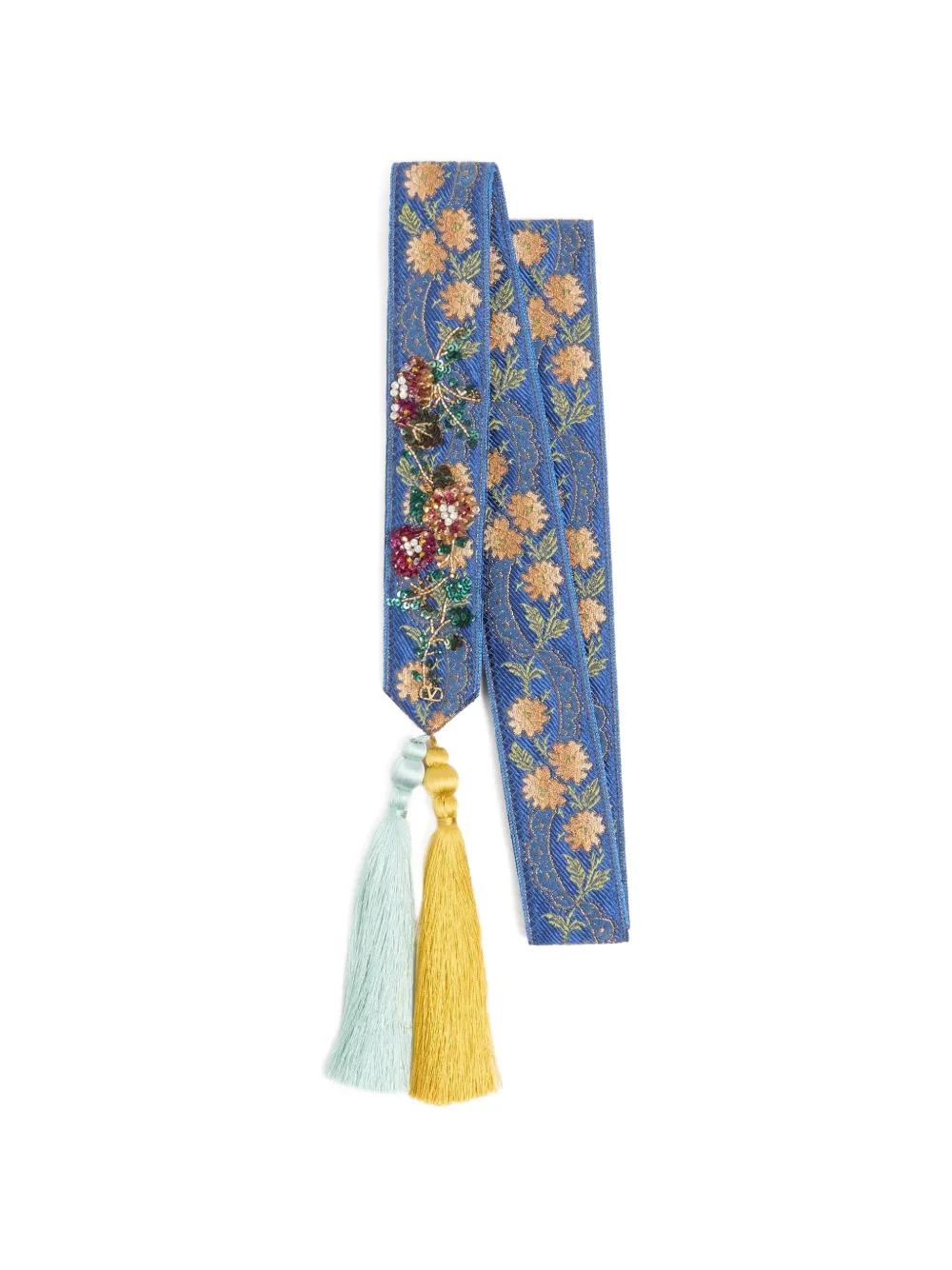 Valentino Garavani embroidered viscose bandeau scarf - Blu