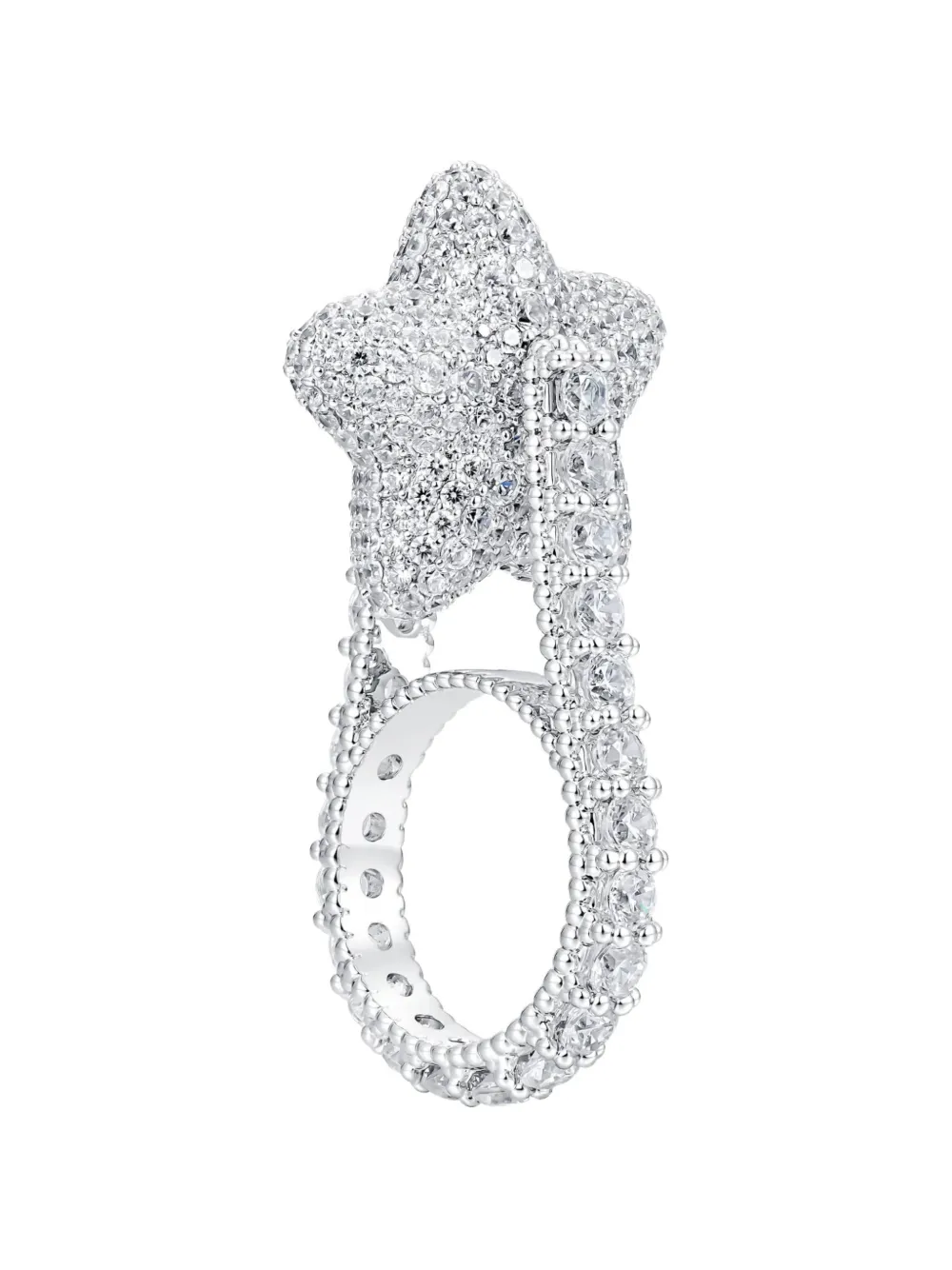 YVMIN Paradise Lucky Star Spin zircon-embellished ring - Argento