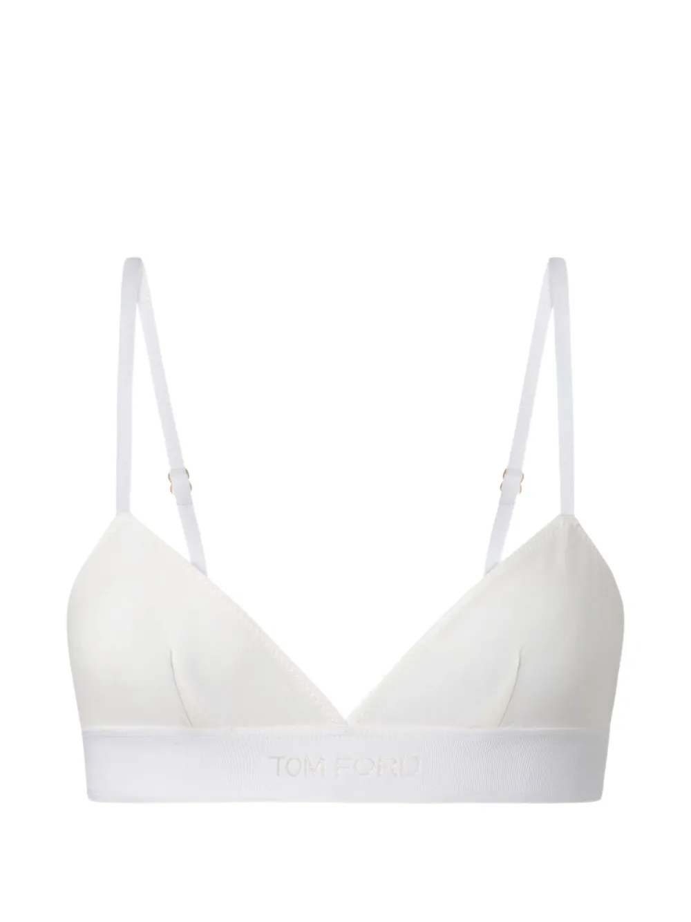 TOM FORD logo-embroidered bra - Weiß