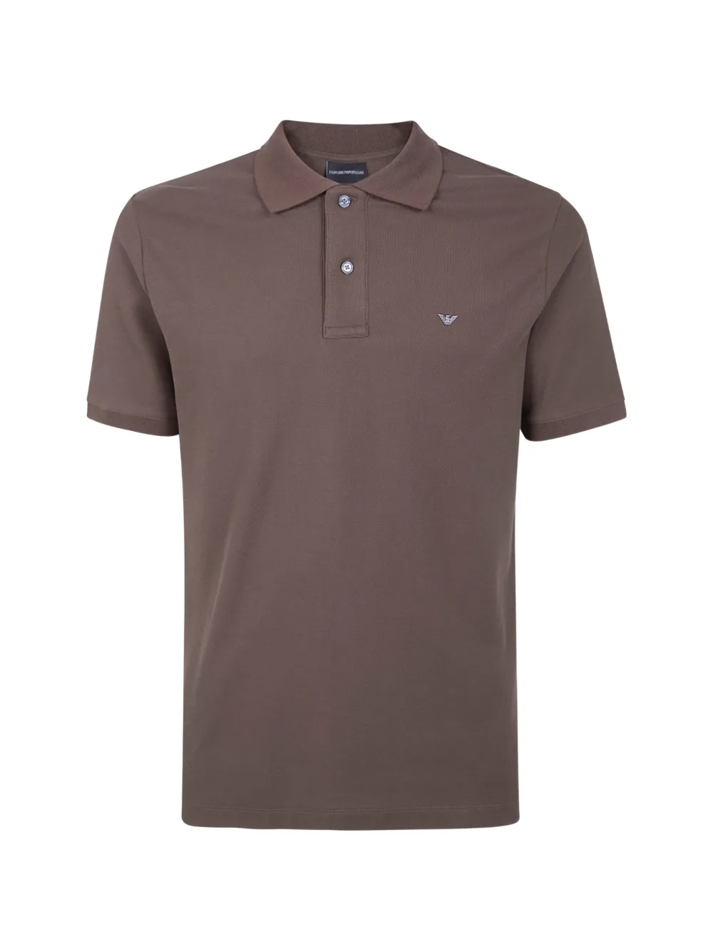Emporio Armani logo-plaque polo shirt - Marrone
