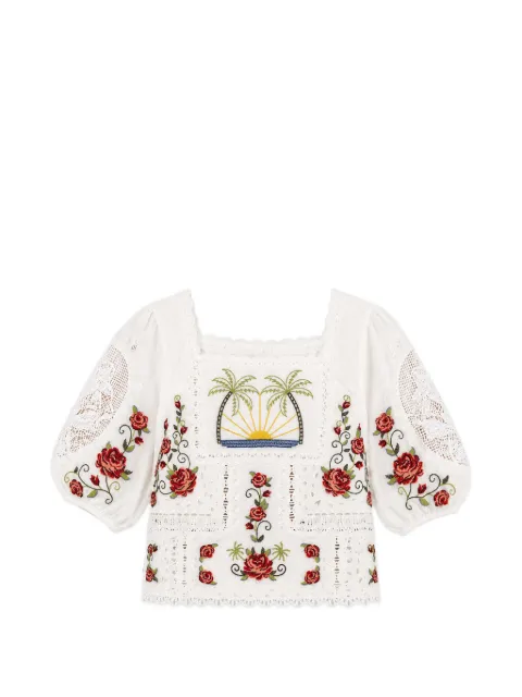 FARM Rio blusa con bordado floral