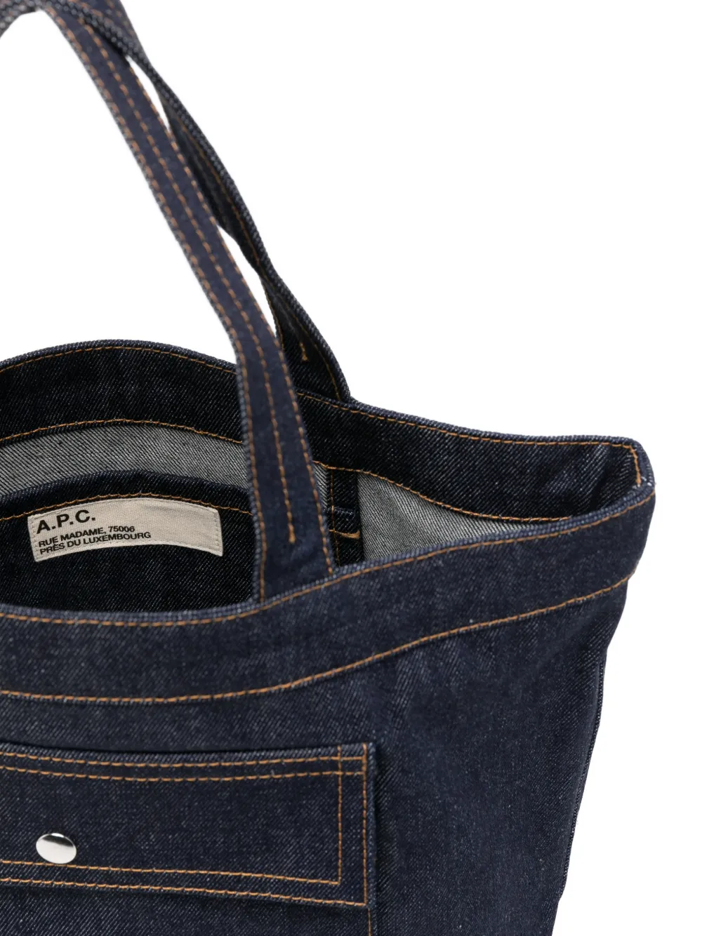 A.P.C. Jade shopper met geborduurd logo Blauw