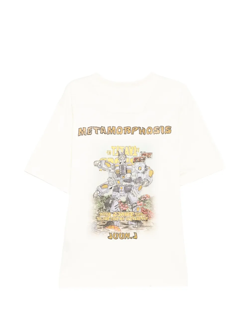 Juun.J T-shirt met geborduurd logo Beige