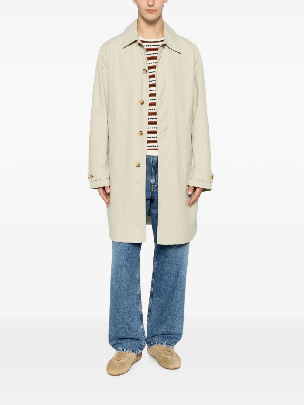PS Paul Smith Mantel met enkele rij knopen Beige