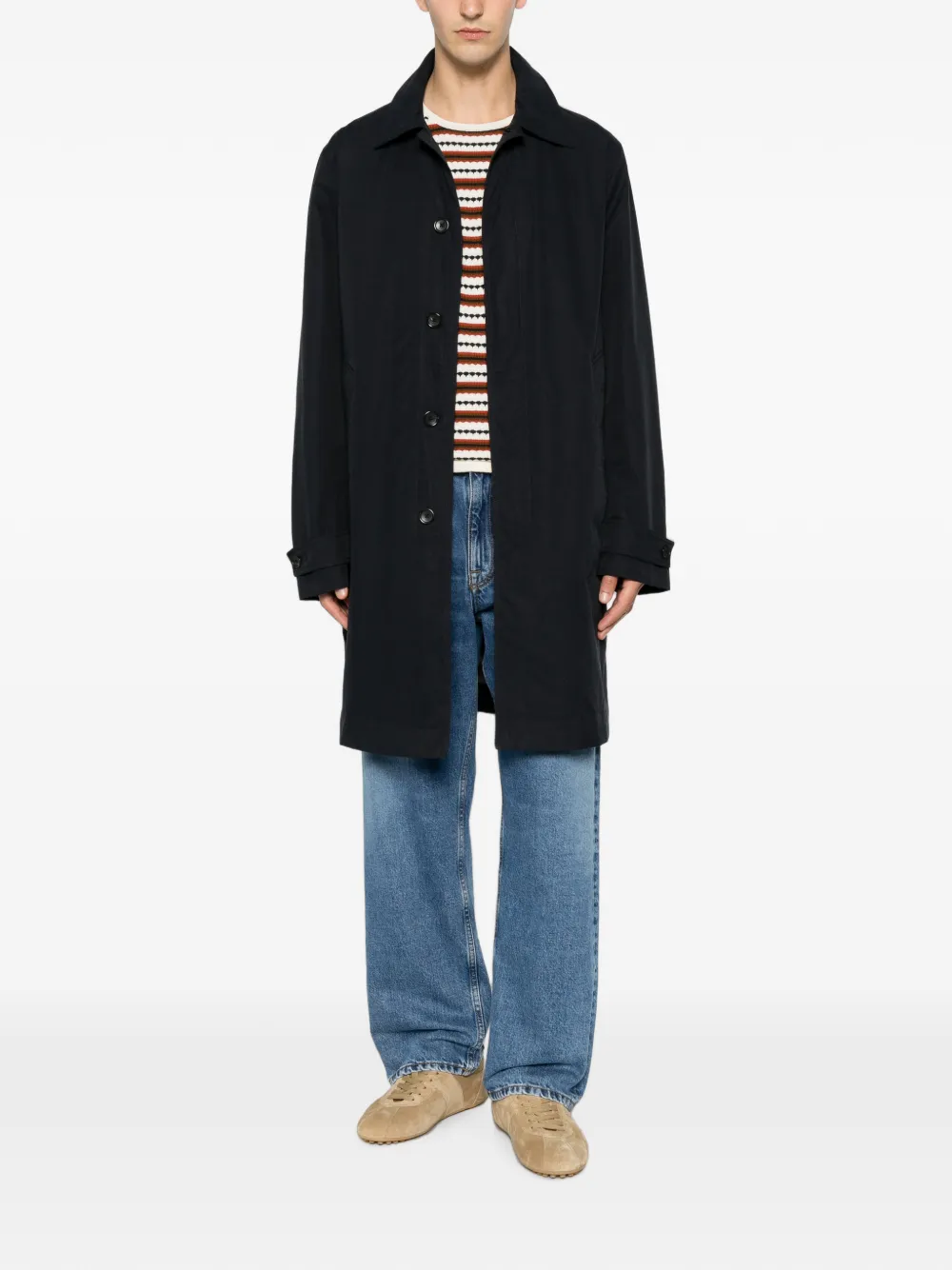 PS Paul Smith Waterproof jas met knopen Blauw