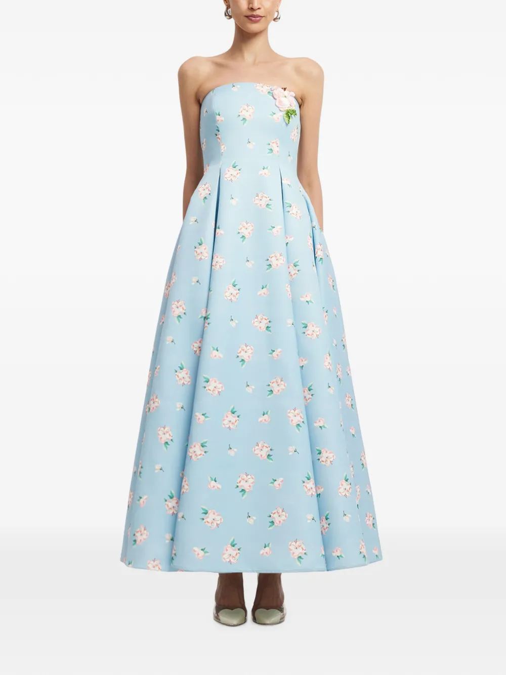 Leo Lin Nora floral-print strapless maxi dress