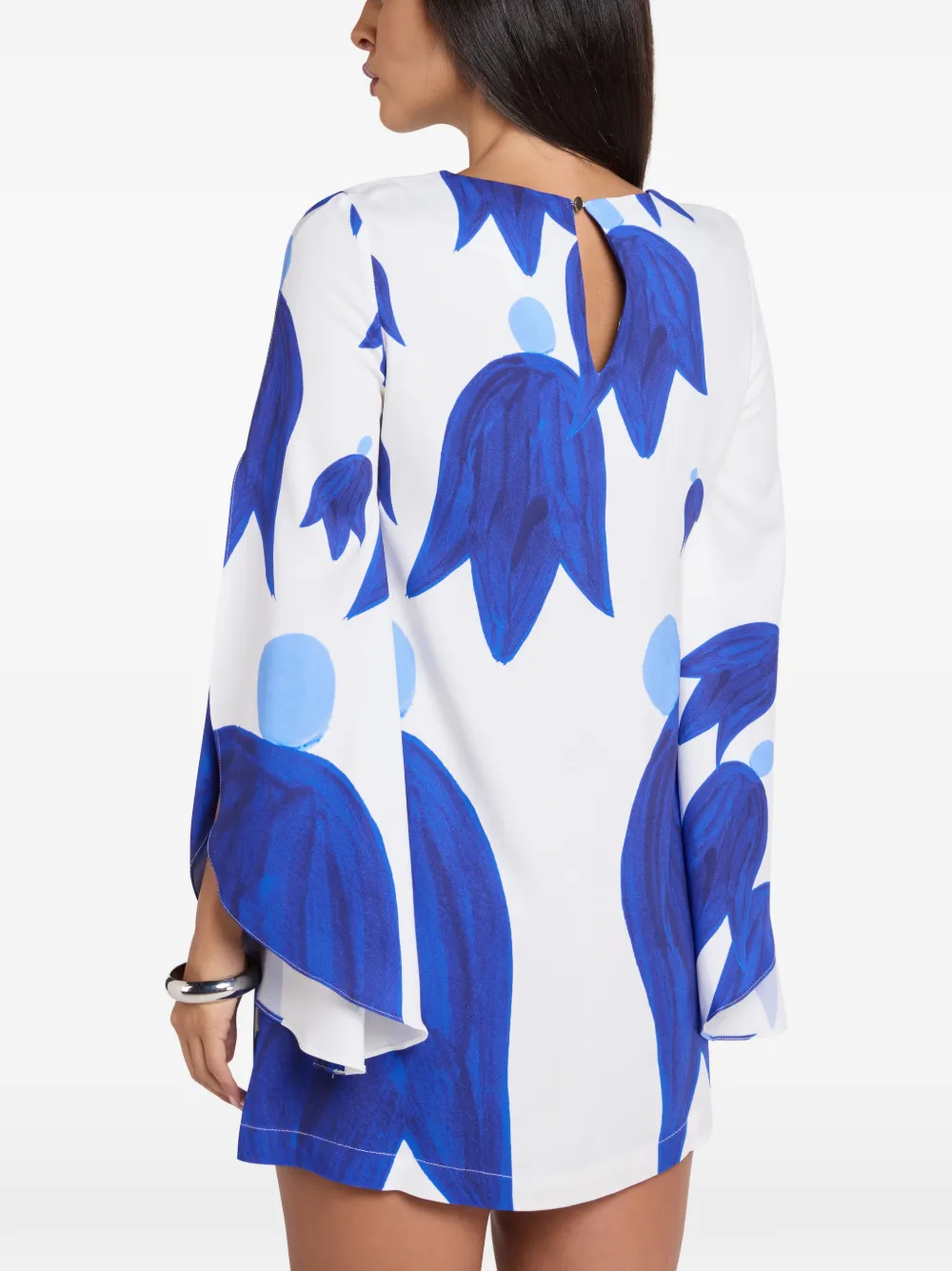 Themis Z Theano Sabra mini-jurk met split op de mouwen Blauw