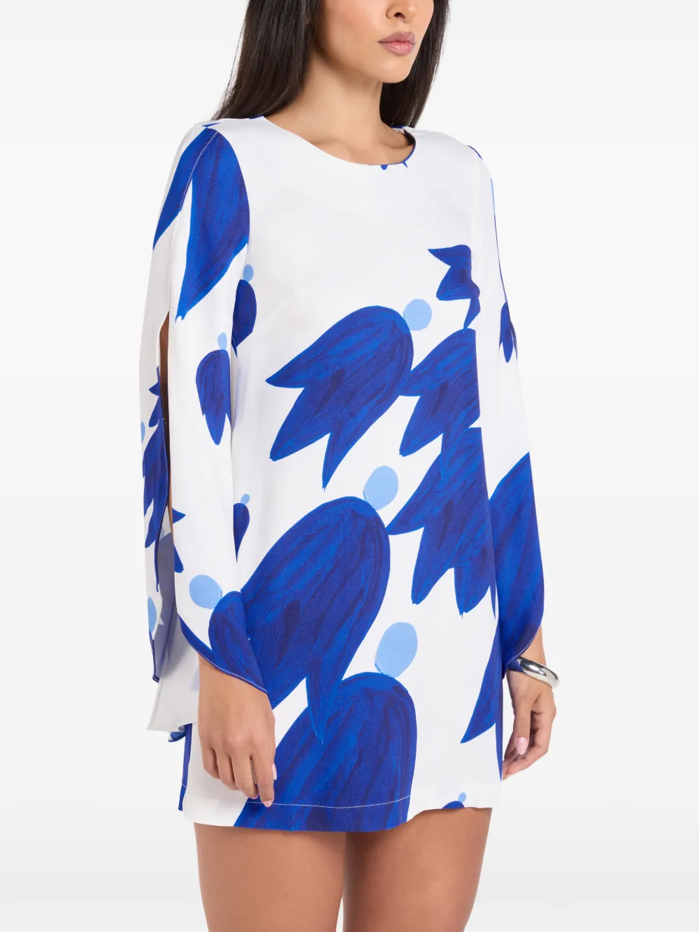 Themis Z Theano Sabra mini-jurk met split op de mouwen Blauw