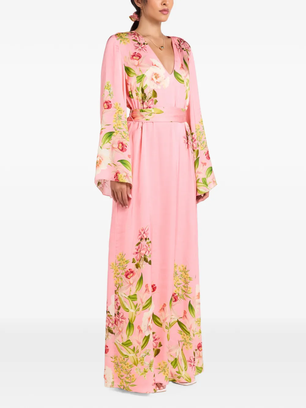 Hemant And Nandita Lena floral-print V-neck maxi dress