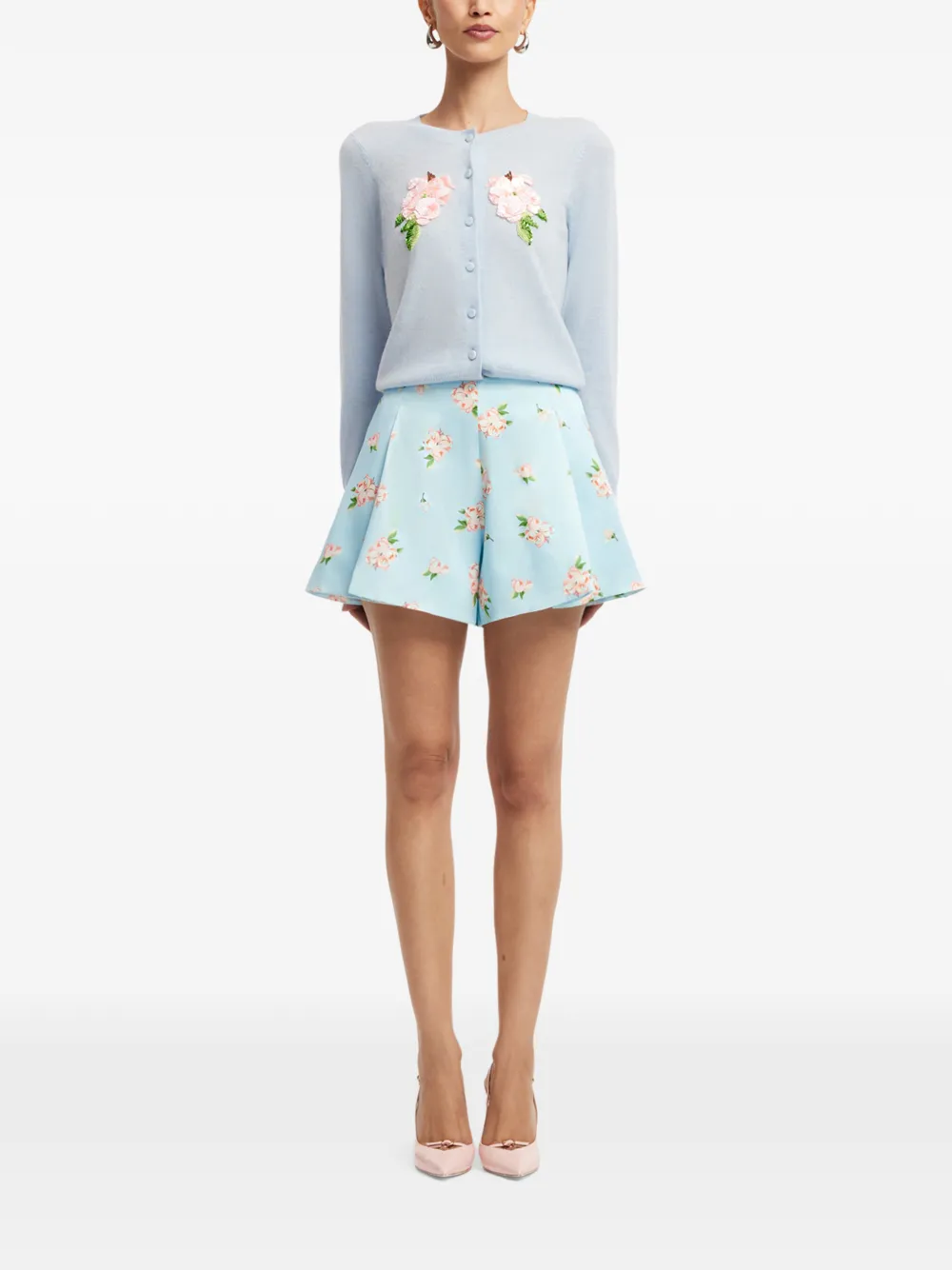 Leo Lin Claire sequin-embellished floral-patch cardigan