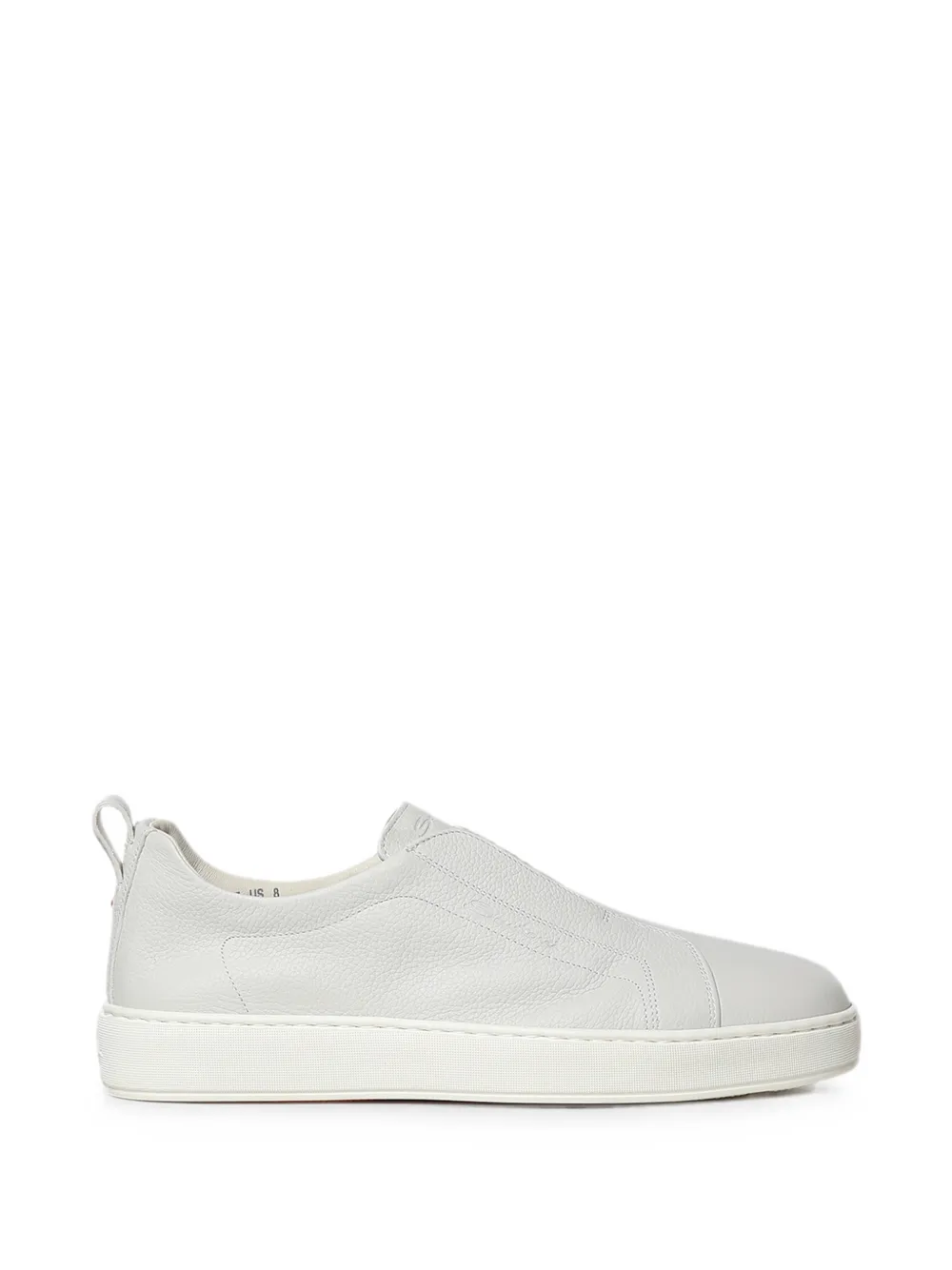 Santoni slip-on grained leather sneakers Wit