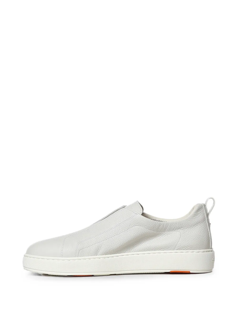 Santoni slip-on grained leather sneakers Wit