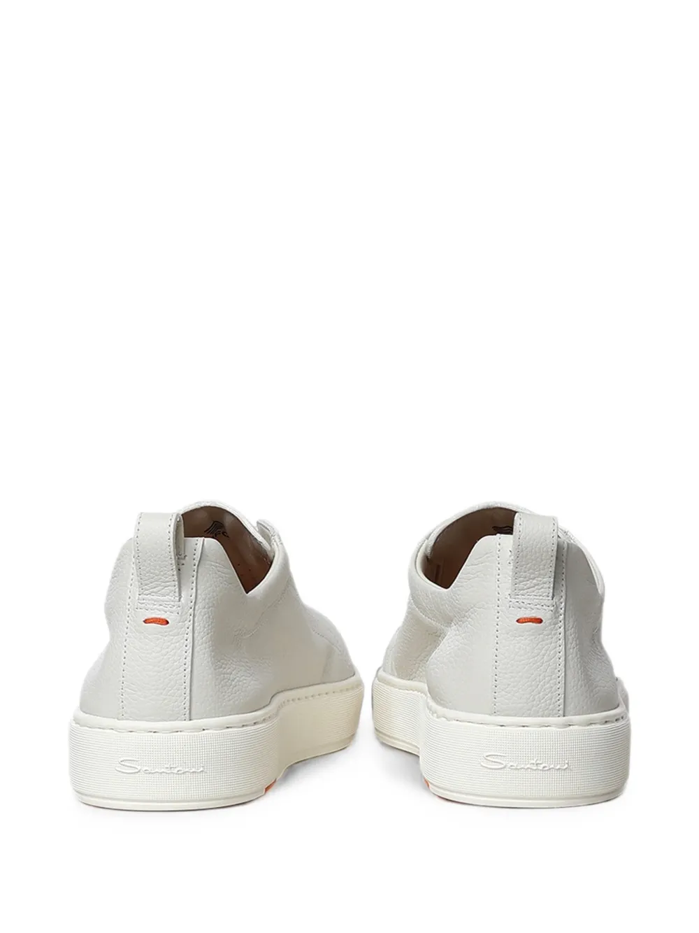 Santoni slip-on grained leather sneakers Wit